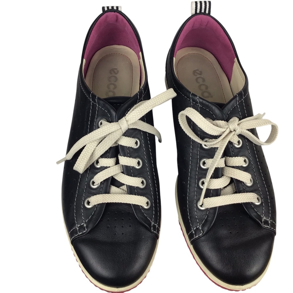 Ecco Black Leather Lace Up Shoes